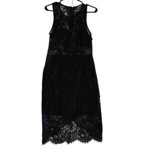 Charlotte Russe Black Sleeveless Lace Body Con Dress Size M